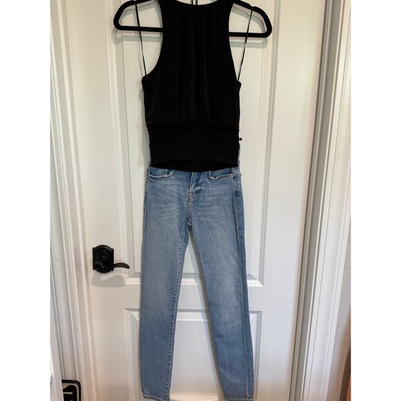 MSRP $248 Outfit Bundle Frame Le High Skinny Size 23 Jeans + Express Top Size XS - Picture 3 of 7